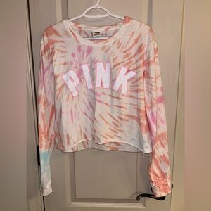 PINK Victoria's Secret Pink and White Tie-Dye Shirt